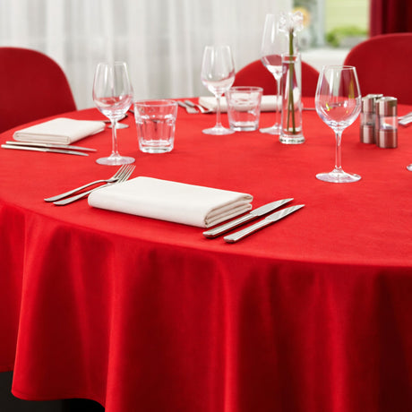 Gastro Rød – Klassisk rund festdug i damask Ø220 cm