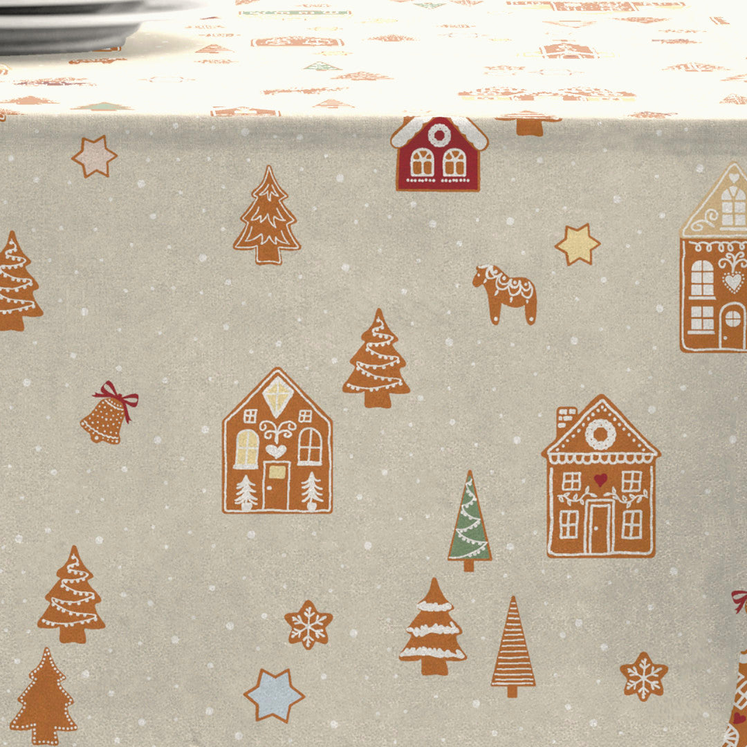 Gingerbread – Södahl tekstilvoksdug med skridsikker bagside, nærbillede