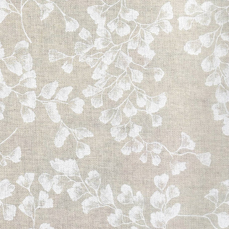 Gingko Biloba Natur – Bella Tovaglia tekstilvoksdug med hvide blade, motiv