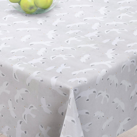 Havblik Natur – Tekstilvoksdug med svævende måger – 155 cm bred, hjørne