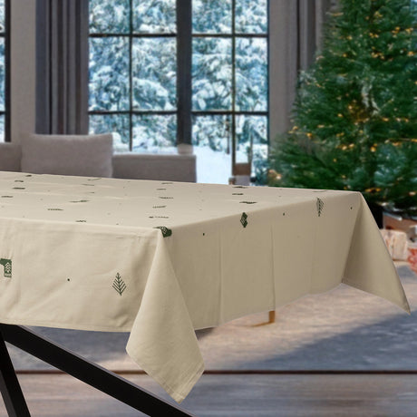 Julia Grøn – Broderet juledug i bomuld 140 x 270 cm, miljø