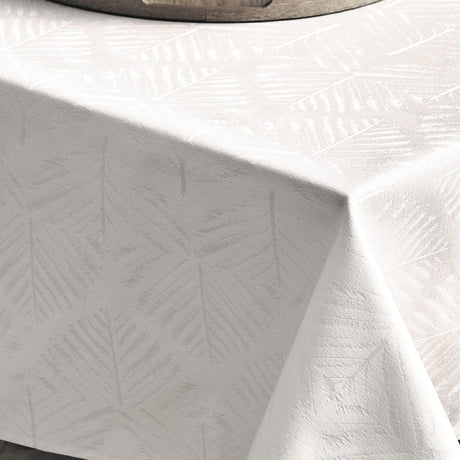 Juna Lea Hvid Jacquard Damaskdug – 150 x 220 cm, hjørne