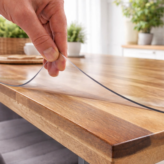 Kraftig gennemsigtig voksdug – 2,0 mm tyk, 90 cm bred, nærbillede