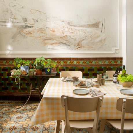 Lola ternet voksdug – Chivy Buttermilk Yellow Check, motiv