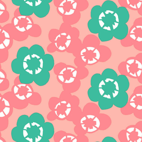 Lola voksdug – Big Meadow Flamingo med store blomster