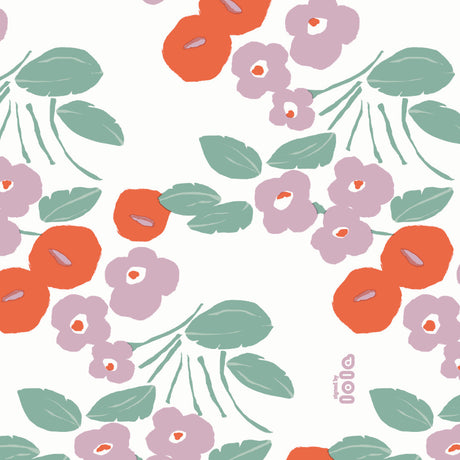 Lola voksdug – Bloom Orange Pastel Flowers, motiv