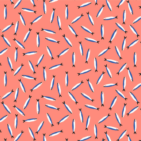 Lola voksdug – Sardinha Tangerine med legende fiskemotiv