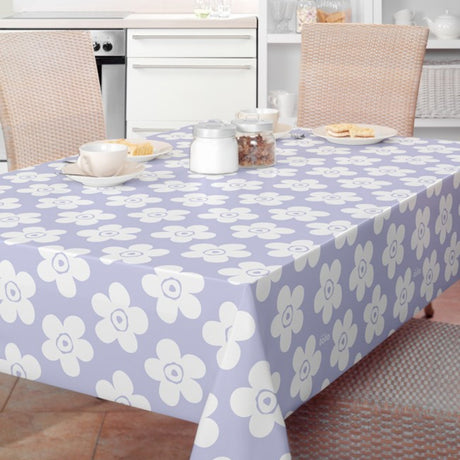 Lola voksdug – Small Big Flower Lavender med små hvide blomster