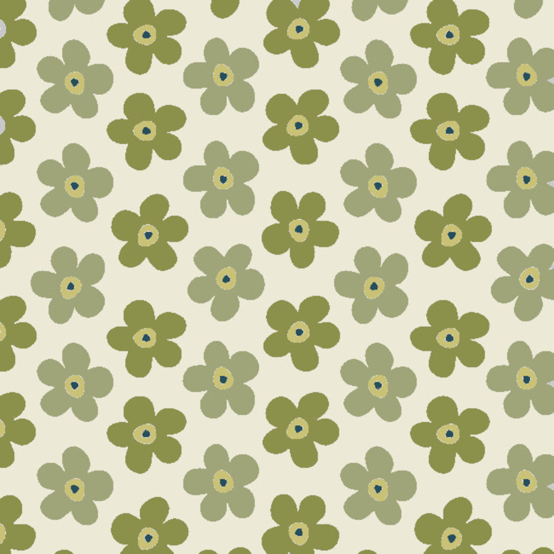 Lola voksdug – Small Big Flower Moss med grafiske blomster