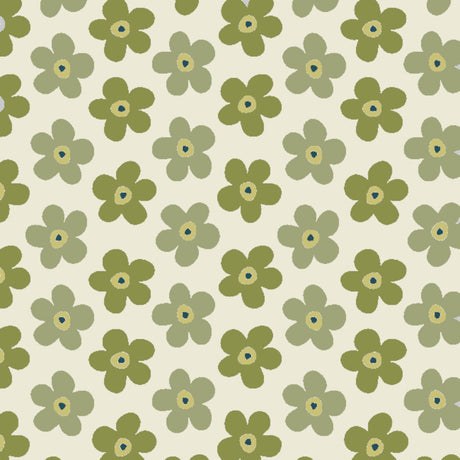 Lola voksdug – Small Big Flower Moss med grafiske blomster