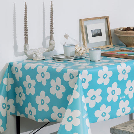 Lola voksdug – Small Big Flower Scuba Blue Calm