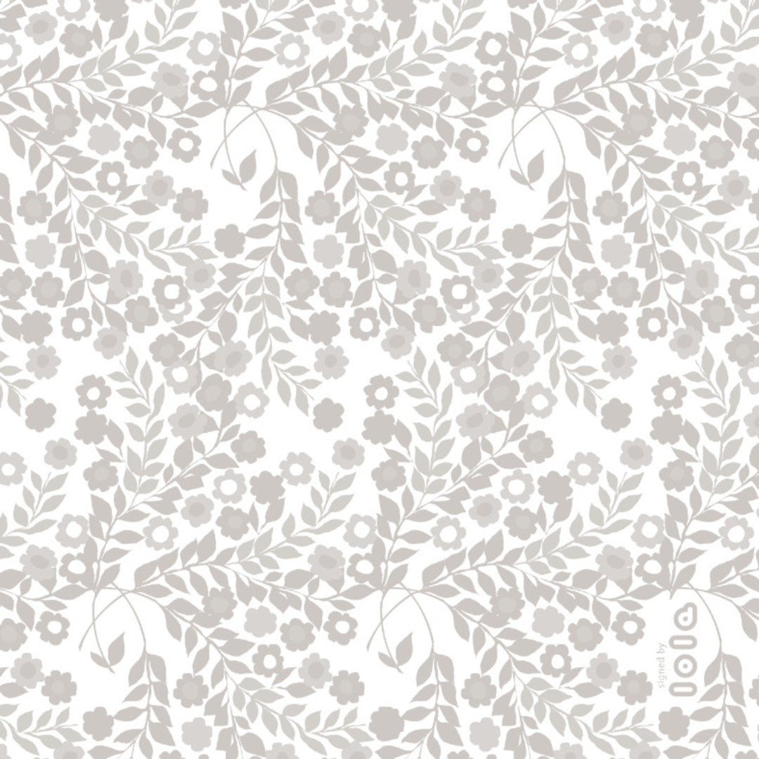 Lola voksdug – Wallflower Linen Taupe Bloom, motiv