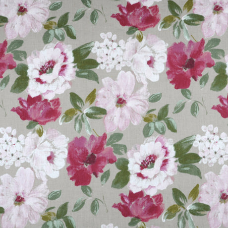 Louna Rose Soft – Tekstilvoksdug med lyserøde blomster – 100% hør, motiv