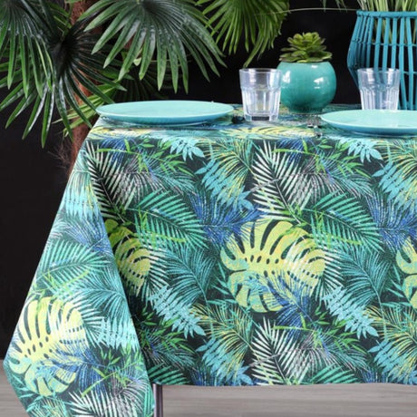 Mangrove Green – Tekstilvoksdug med tropiske blade – 155 cm bred