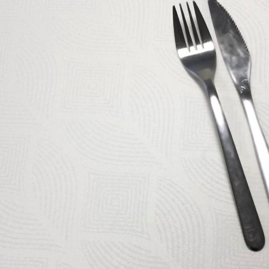 Manno Blanco, jacquard vævet tekstilvoksdug, 180 cm bred, nærbillede