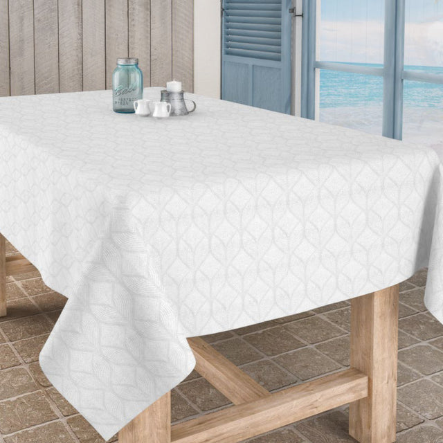 Manno Blanco, jacquard vævet tekstilvoksdug, 180 cm bred