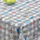 Maquereaux Grå – Akryldug med farverige fisk – 155 cm bred, hjørne