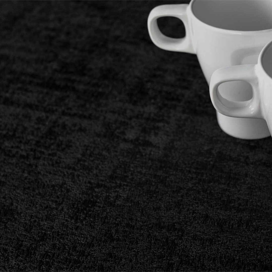 Morillo Luxxus Sort - Jacquard vævet tekstilvoksdug, 160 cm