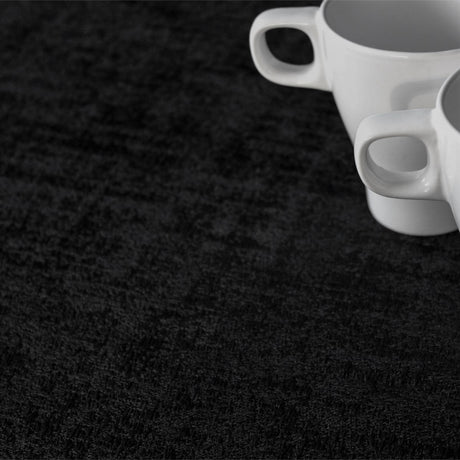 Morillo Luxxus Sort - Jacquard vævet tekstilvoksdug, 160 cm