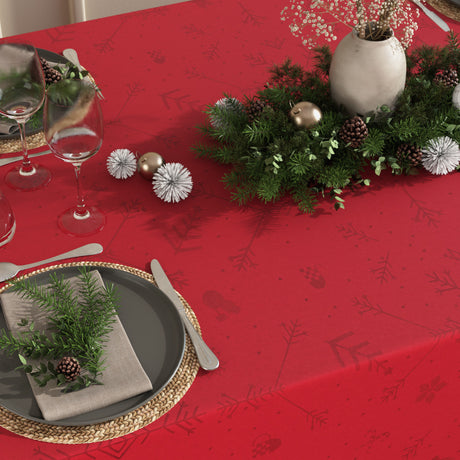 Noel Rød fra Engholm – Damaskvævet juledug 150 x 320 cm