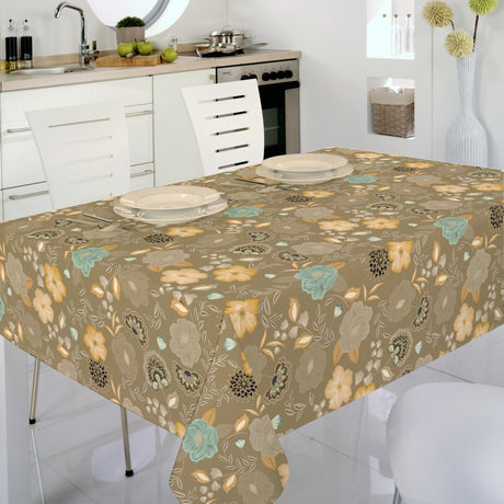 Nordfavn Chouchou Varm Beige – Blomstret voksdug i varme nuancer