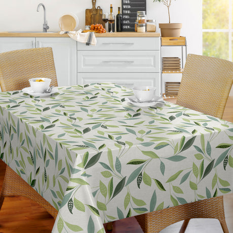 Nordfavn Class Grøn – Voksdug med moderne bladmønster