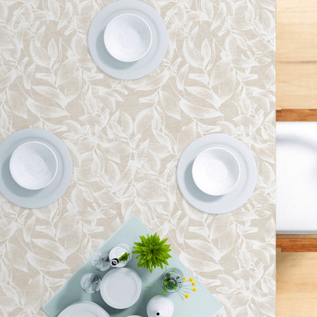 Nordfavn Cloe Botanica – Lys tekstilvoksdug med bløde bladmønstre