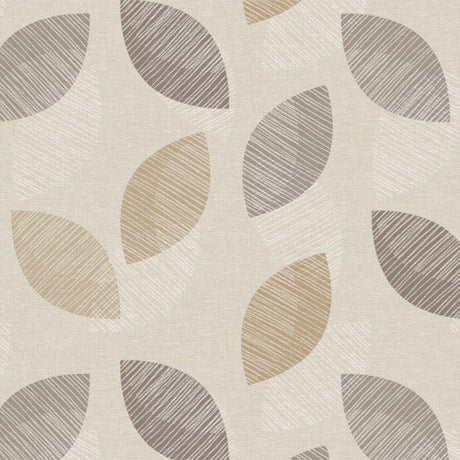 Nordfavn Cocoon Beige – Voksdug med roligt grafisk bladmønster, motiv