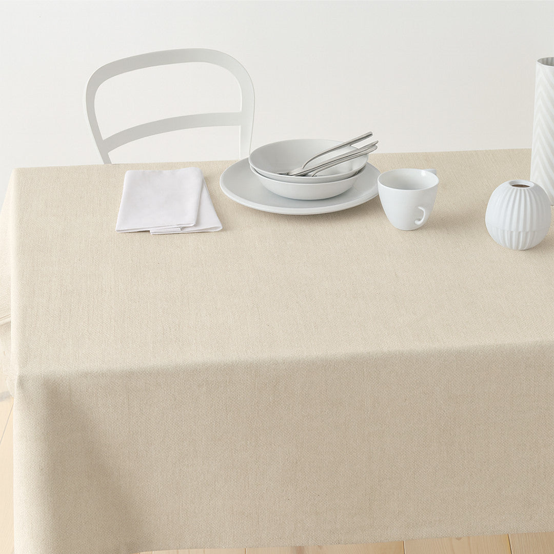 Nordfavn Dean Natur – Ensfarvet tekstilvoksdug i hørlook