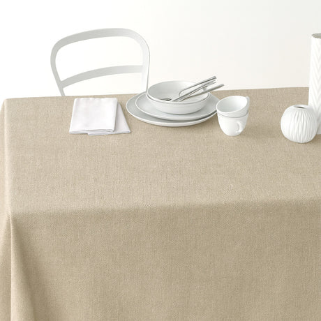 Nordfavn Dean Sandbeige – Ensfarvet tekstilvoksdug i hørlook