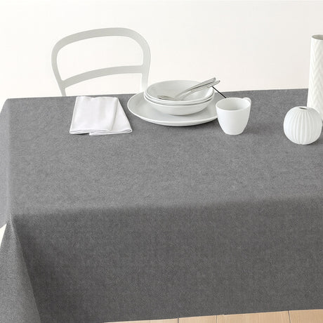 Nordfavn Dean Stengrå – Ensfarvet tekstilvoksdug i hørlook