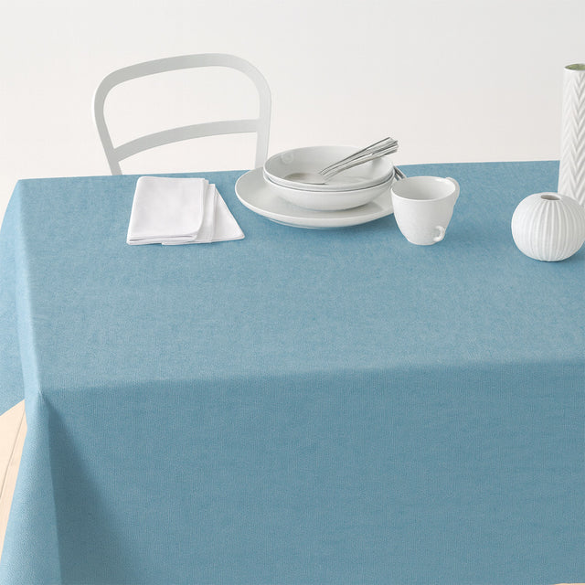 Nordfavn Dean Støvet Blå – Ensfarvet tekstilvoksdug i hørlook