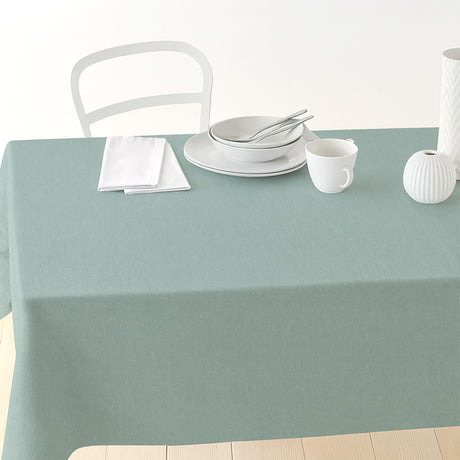 Nordfavn Dean Støvet Grøn – Ensfarvet tekstilvoksdug i hørlook