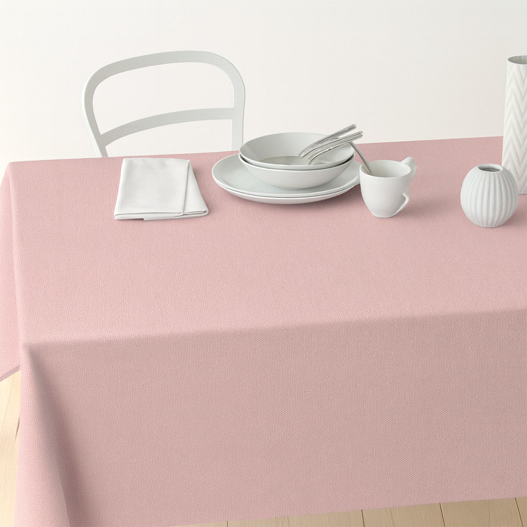 Nordfavn Dean Støvet Rosa – Ensfarvet tekstilvoksdug i hørlook