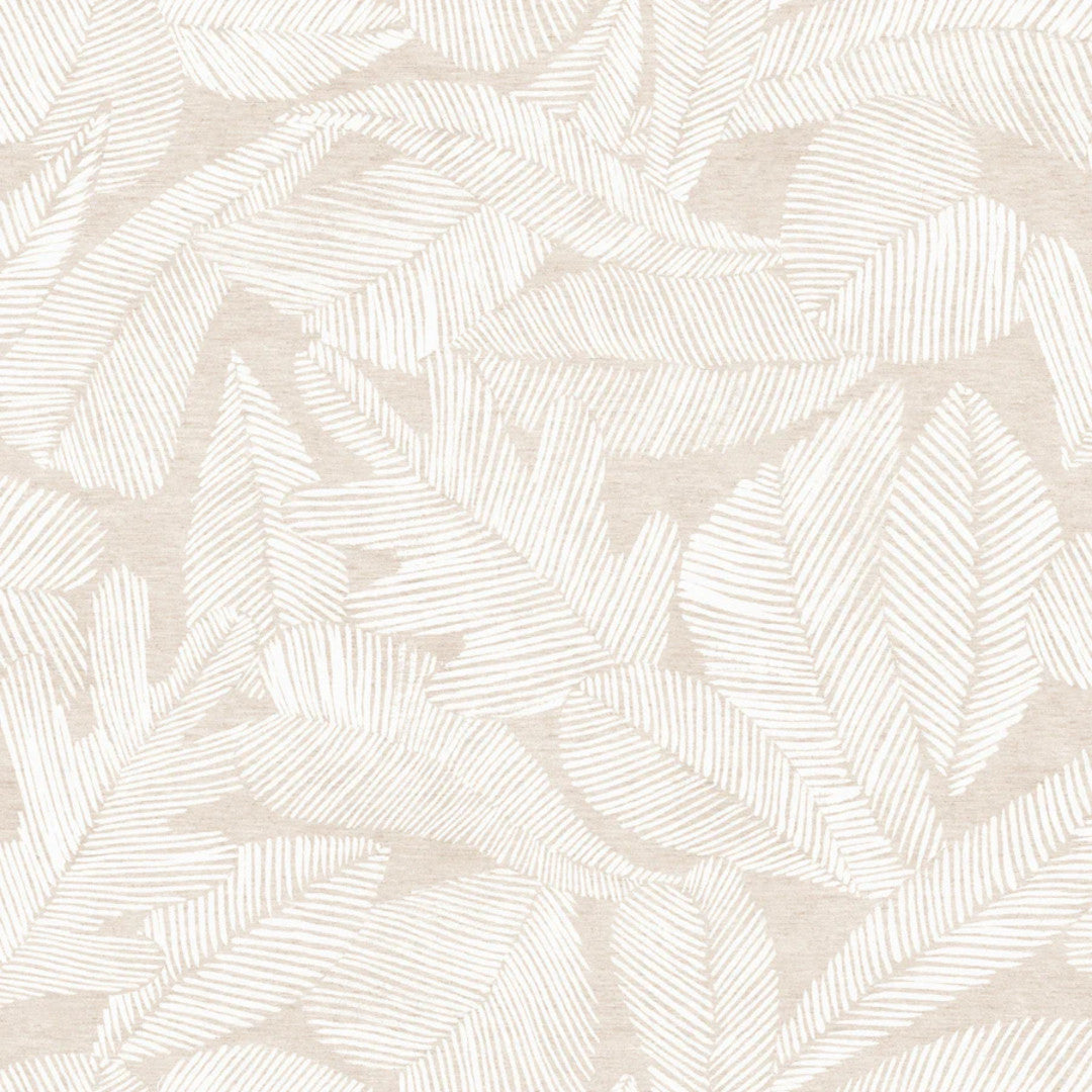 Nordfavn Edna Leaf – Tekstilvoksdug i sand med blødt bladmønster