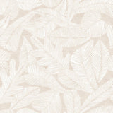 Nordfavn Edna Leaf – Tekstilvoksdug i sand med blødt bladmønster