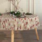 Nordfavn Frosty Glow – Juletekstilvoksdug med snemænd og funklende detaljer, rund