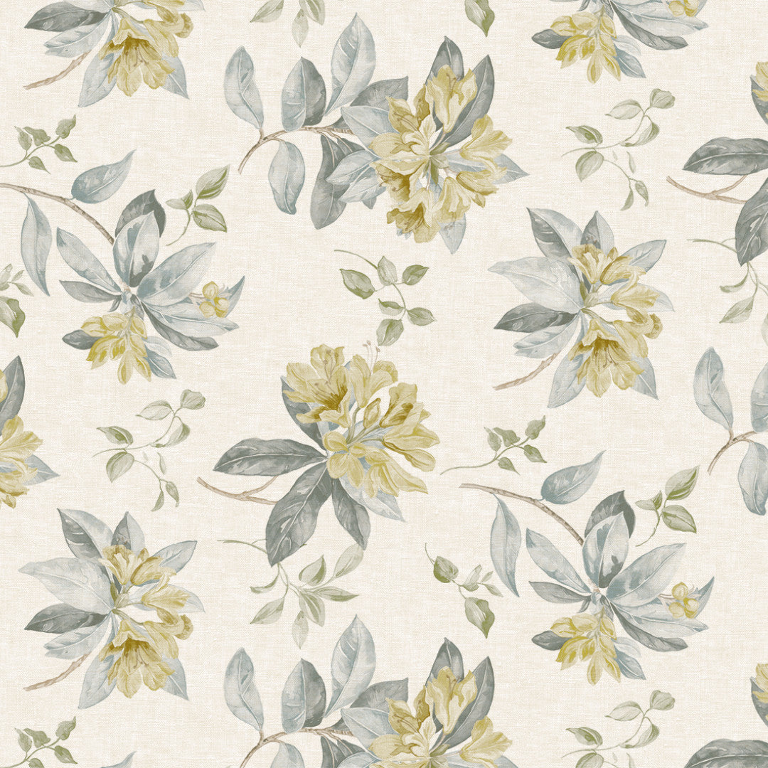 Nordfavn Fruehling Gul – Lys voksdug med blomster i varme forårstoner, motiv