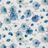 Nordfavn Gerbera Blå – Voksdug med let blomsterprint i blå toner, motiv