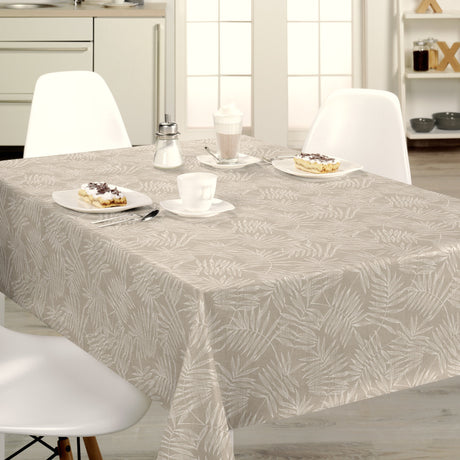 Nordfavn Hojas Beige – Lys voksdug med botanisk bladmønster