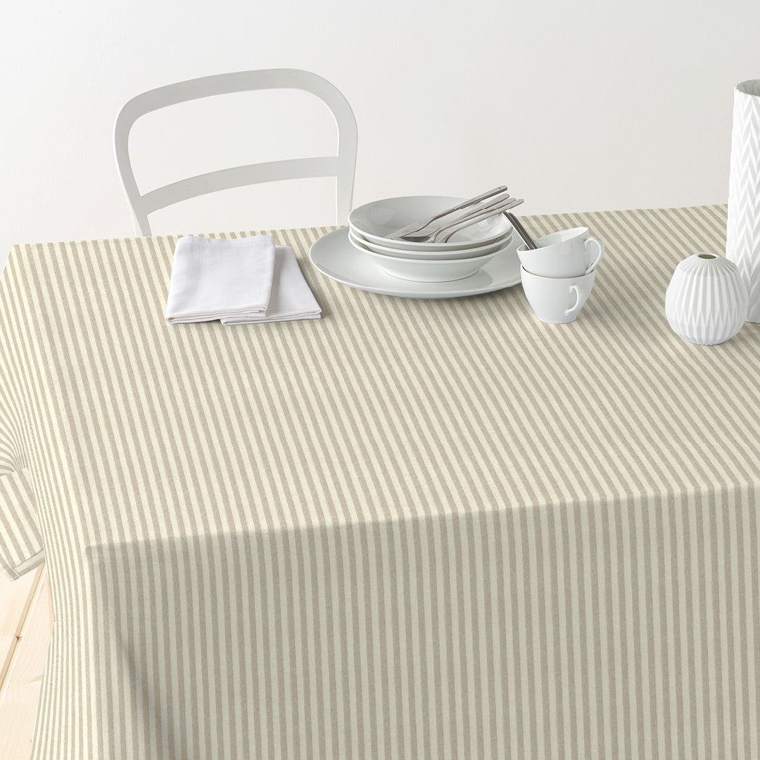 Nordfavn Ibiza Lys Sand – Stribet tekstilvoksdug i lette naturtoner