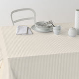 Nordfavn Ibiza Natur – Stribet tekstilvoksdug i bløde naturtoner