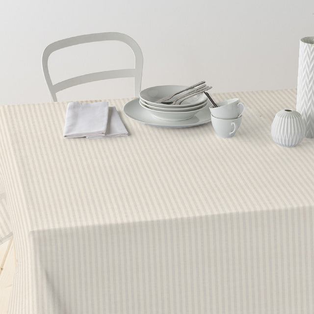 Nordfavn Ibiza Natur – Stribet tekstilvoksdug i bløde naturtoner