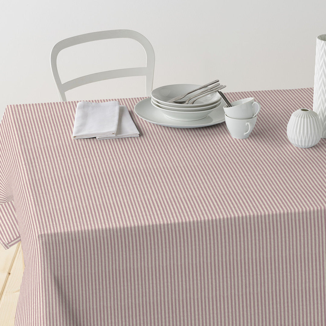 Nordfavn Ibiza Støvet Rosa – Stribet tekstilvoksdug i blød rosatone