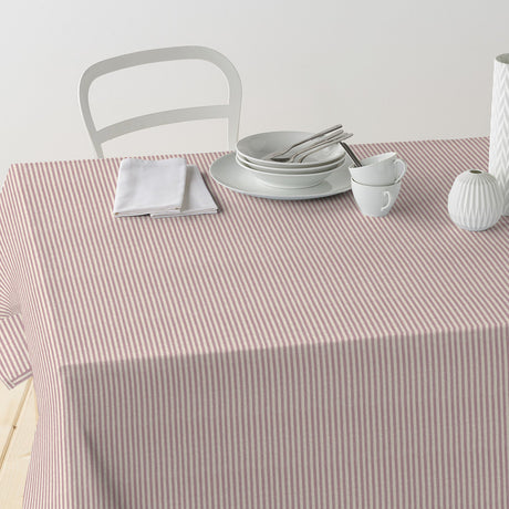 Nordfavn Ibiza Støvet Rosa – Stribet tekstilvoksdug i blød rosatone