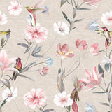 Nordfavn Lifea – Tekstilvoksdug med blomsterflor og kolibrier, motiv