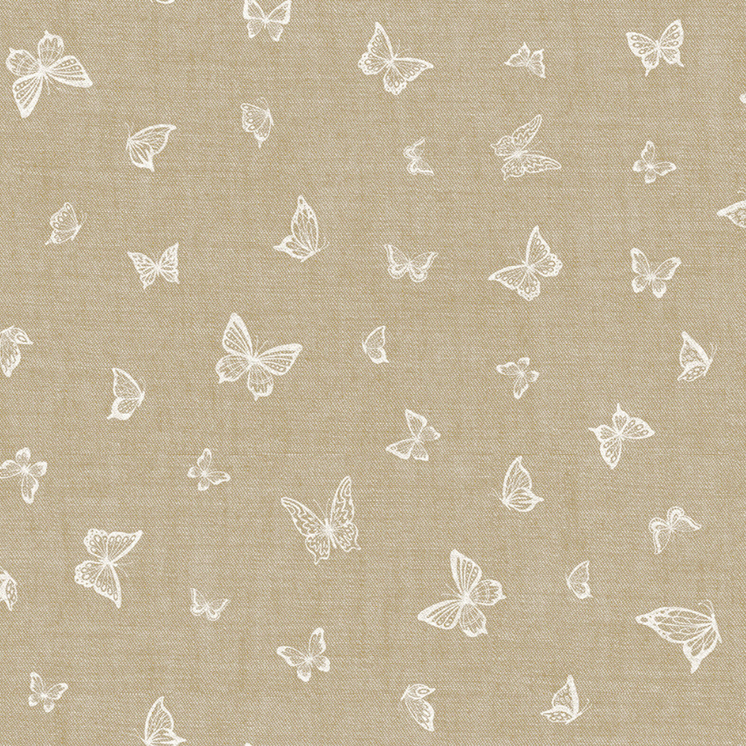 Nordfavn Mariposas Beige – Let og dekorativ voksdug med fine sommerfugle, motiv