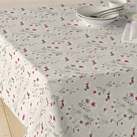 Nordfavn Meadow – Tekstilvoksdug med sommerblomster og mariehøns