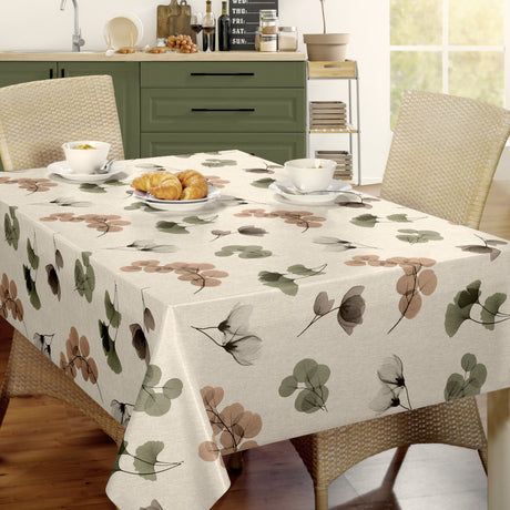 Nordfavn Organza Natur – Let voksdug med botanisk mønster