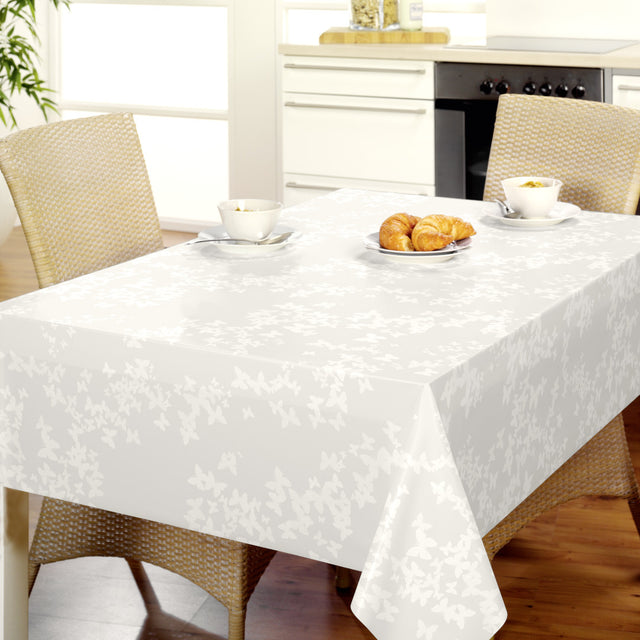 Nordfavn Papillons Perlemorshvid – Lys voksdug med diskrete sommerfugle